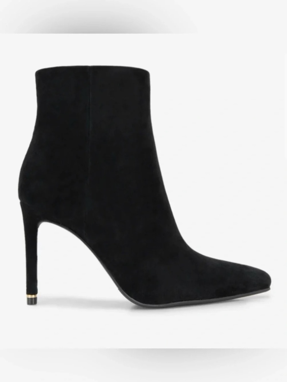 NIB Kenneth Cole New York Women's Quincy Stiletto Heel Bootie Black Suede